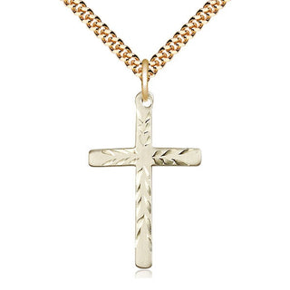 14kt Gold Filled Cross Medal Catholic Jewelry