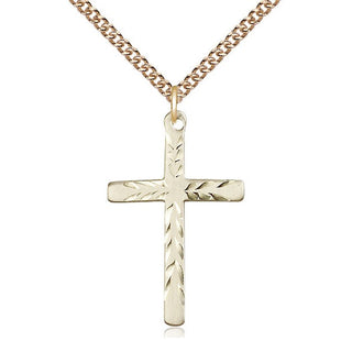 14kt Gold Filled Cross Medal Catholic Jewelry