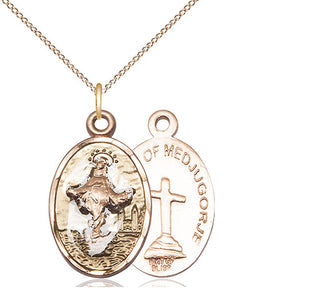 14kt Gold Filled Our Lady of Medugorje Medal Religious Jewelry