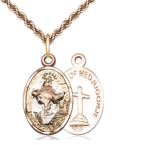 14kt Gold Our Lady of Medugorje Medal