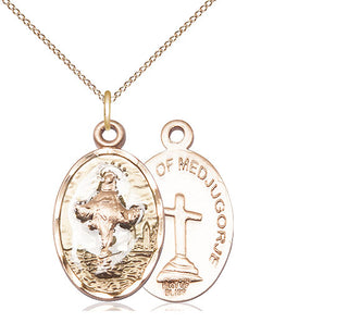 14kt Gold Filled Our Lady of Medugorje Medal Religious Jewelry