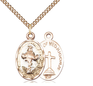14kt Gold Filled Our Lady of Medugorje Medal Religious Jewelry