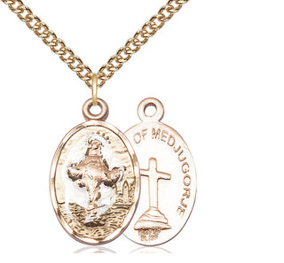 14kt Gold Filled Our Lady of Medugorje Medal Religious Jewelry