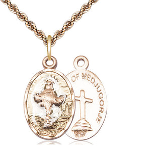14kt Gold Filled Our Lady of Medugorje Medal Religious Jewelry