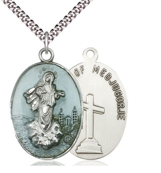 Sterling Silver Medjugorje Medal Catholic Jewelry
