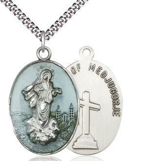 Sterling Silver Medjugorje Medal Catholic Jewelry