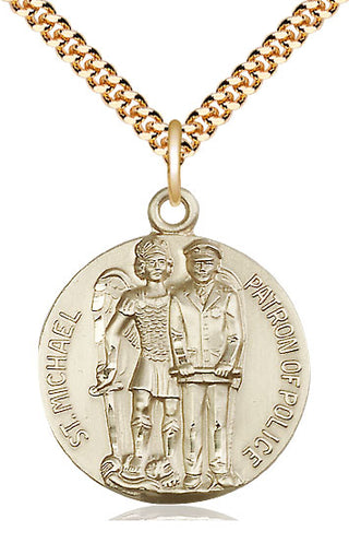 14kt Gold Filled Saint Michael the Archangel Medal Catholic Jewelry Engraved Catholic Saint Jewelry