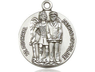 Pewter Saint Michael the Archangel Medal Engraved Catholic Saint Jewelry
