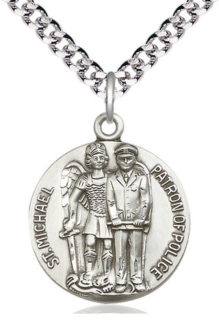 Pewter Saint Michael the Archangel Medal Catholic Jewelry Engraved Catholic Saint Jewelry