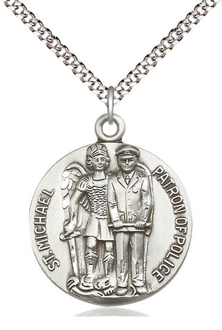 Pewter Saint Michael the Archangel Medal Catholic Jewelry Engraved Catholic Saint Jewelry