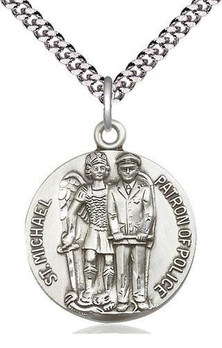 Pewter Saint Michael the Archangel Medal Catholic Jewelry Engraved Catholic Saint Jewelry