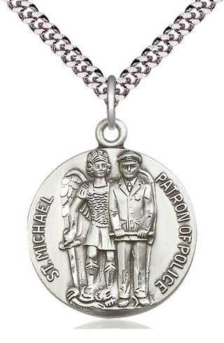 Sterling Silver Saint Michael the Archangel Medal Catholic Jewelry Engraved Catholic Saint Jewelry