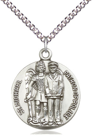 Sterling Silver Saint Michael the Archangel Medal Catholic Jewelry Engraved Catholic Saint Jewelry