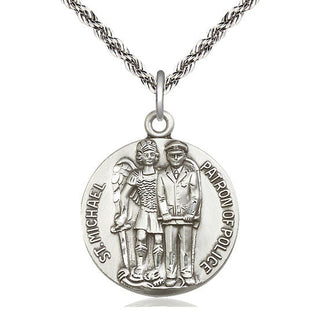 Sterling Silver Saint Michael the Archangel Medal Catholic Jewelry Engraved Catholic Saint Jewelry