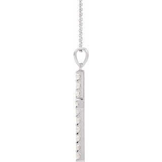 Platinum 1/10 CTW Natural Diamond Cross 18" Necklace