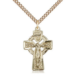 14kt Gold Celtic Crucifix Medal