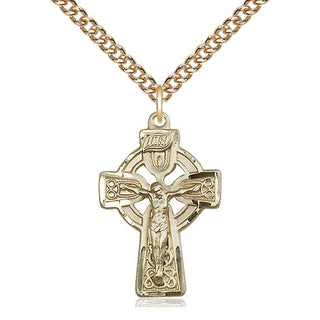 14kt Gold Celtic Crucifix Medal