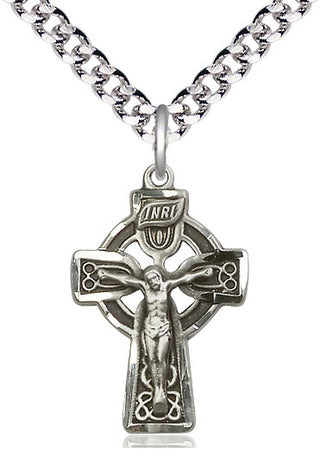Pewter Celtic Crucifix Medal Catholic Jewelry
