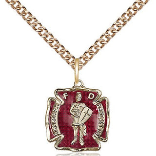 14kt Gold Filled Saint Florian Medal Religious and Catholic Jewelry Engraved Catholic Saint Jewelry