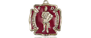 14kt Gold Saint Florian Medal Engraved Catholic Saint Jewelry