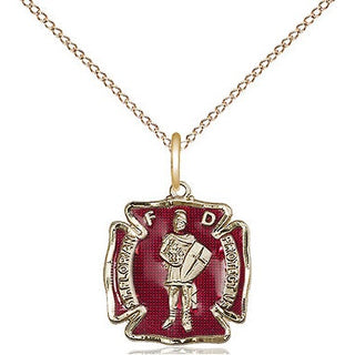 14kt Gold Saint Florian Medal Engraved Catholic Saint Jewelry