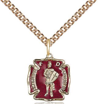 14kt Gold Saint Florian Medal Engraved Catholic Saint Jewelry