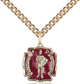 14kt Gold Saint Florian Medal Engraved Catholic Saint Jewelry