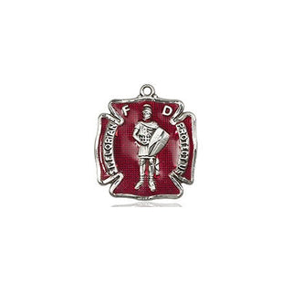 Sterling Silver Saint Florian Medal Religious and Catholic Jewelry Engraved Catholic Saint Jewelry