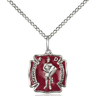 Sterling Silver Saint Florian Medal Religious and Catholic Jewelry Engraved Catholic Saint Jewelry