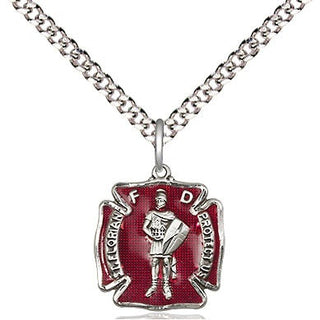 Sterling Silver Saint Florian Medal Religious and Catholic Jewelry Engraved Catholic Saint Jewelry