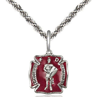 Sterling Silver Saint Florian Medal Religious and Catholic Jewelry Engraved Catholic Saint Jewelry
