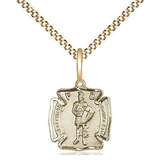 14kt Gold Filled Saint Florian Medal Religious and Catholic Jewelry Engraved Catholic Saint Jewelry