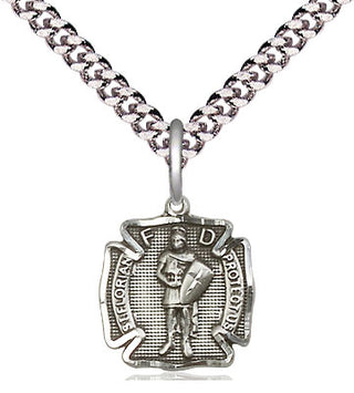 Pewter Saint Florian Medal Religious and Catholic Jewelry Engraved Catholic Saint Jewelry