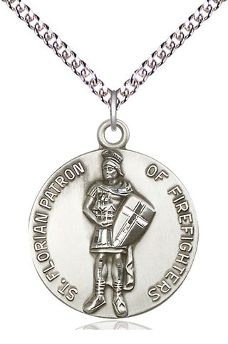 Sterling Silver Saint Florian Medal Catholic Jewelry