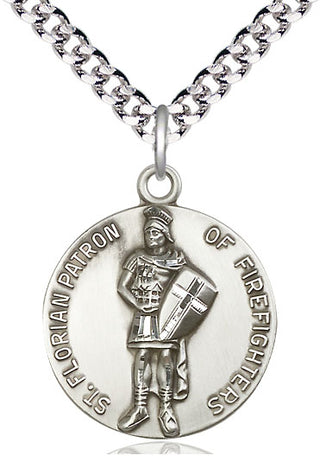 Sterling Silver Saint Florian Medal Catholic Jewelry