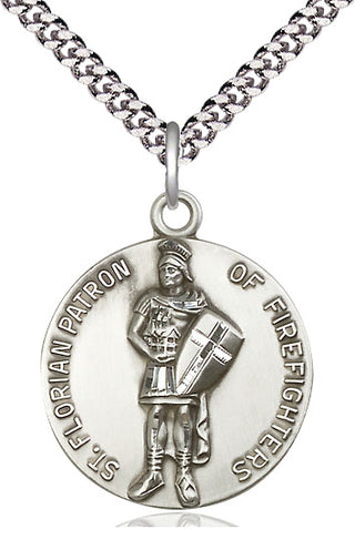 Sterling Silver Saint Florian Medal Catholic Jewelry