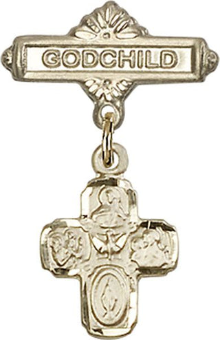 14kt Gold Godchild 4-Way Baby Badge