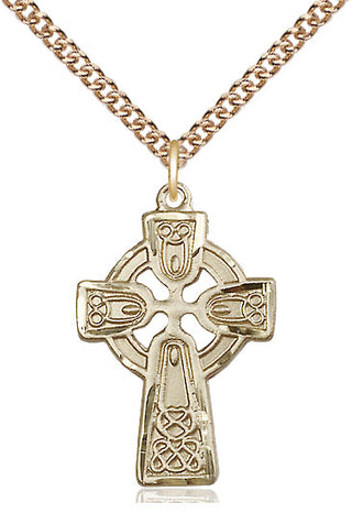 14kt Gold Filled Celtic Cross Medal Catholic Jewelry