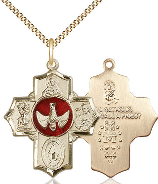 14kt Gold Filled 5-Way Medal Catholic Jewelry