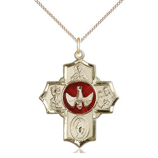 14kt Gold Filled 5-Way Medal Catholic Jewelry