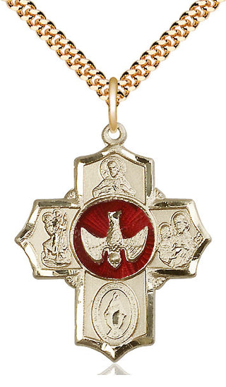 14kt Gold Filled 5-Way Medal Catholic Jewelry