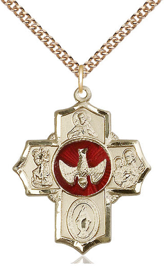 14kt Gold Filled 5-Way Medal Catholic Jewelry