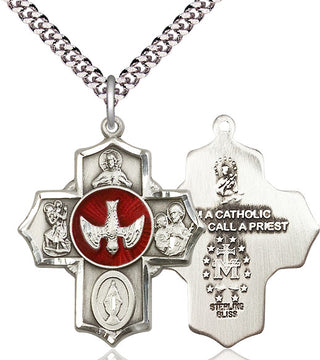 Sterling Silver 5-Way Medal Catholic Jewelry