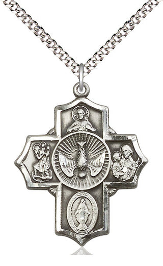 Pewter 5-Way Medal Catholic Jewelry