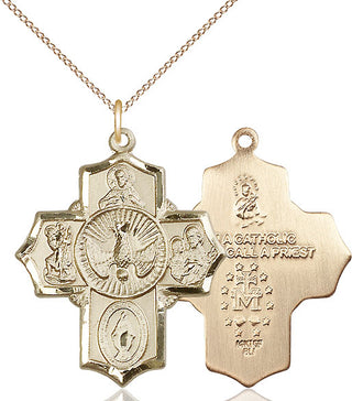 14kt Gold Filled 5-Way Medal Catholic Jewelry