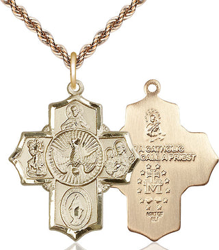 14kt Gold Filled 5-Way Medal Catholic Jewelry
