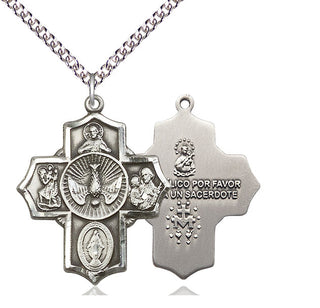 Sterling Silver 5-Way Medal Catholic Jewelry