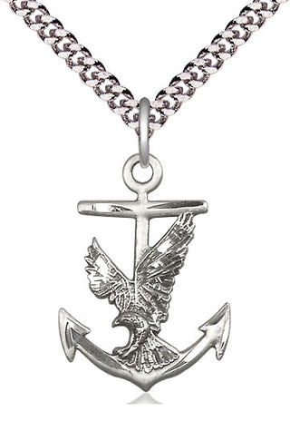 Sterling Silver Anchor Eagle Medal Catholic Jewelry