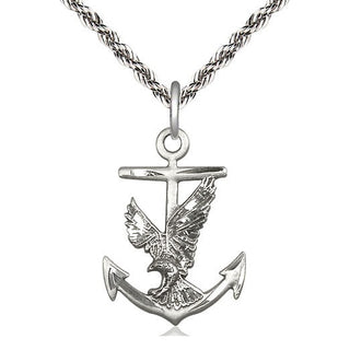 Sterling Silver Anchor Eagle Medal Catholic Jewelry
