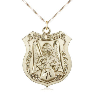 14kt Gold Saint Michael the Archangel Medal